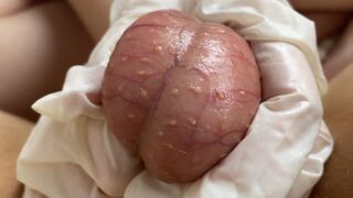 Awesome Ball Rubs From Russian Teenie Into Rubber Gloves - Pov