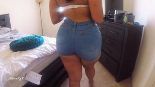 Thick Ass Wifey Teases Me In Her Ms Parker! Shorts Wet Pussy (Astroxxx)