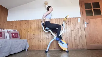 Acrobatic Sex With Fit Girl On Stationary Bike In The Gym