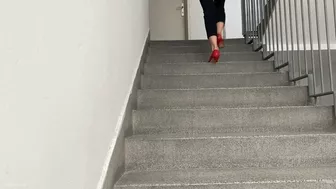 Lost Shoe Girl Running Up The Stairs In High Heels (Scene 3) - Mp4 Hd