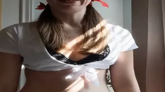 Slutty Schoolgirl Takes A Cum Facial