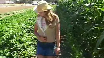 Sexy Teen Little April Does A Little Gardening